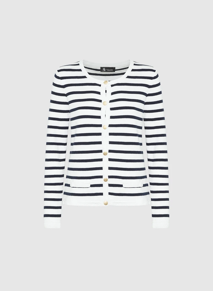 Cardigan en tricot rayé