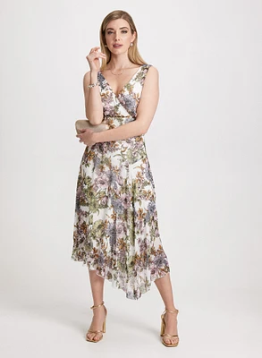 Robe cache-coeur en chiffon floral