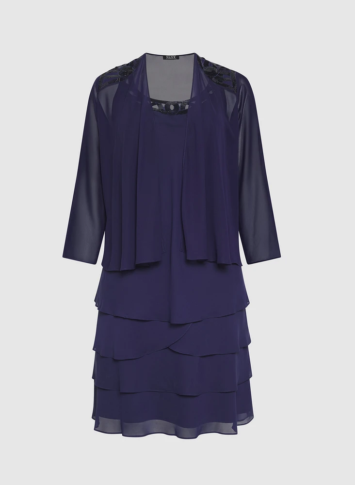 Ensemble à veste et robe en chiffon