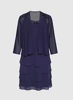 Ensemble à veste et robe en chiffon