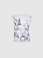 T-shirt chiné à imprimé floral