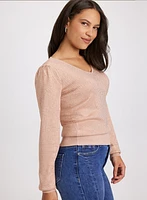 Embellished V-Neck Sweater