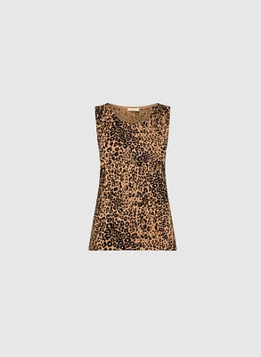 Sleeveless Leopard Print Tank Top