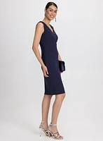 Lace Jacket & Crepe Dress Set