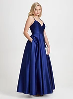 Satin Fit & Flare Ball Gown