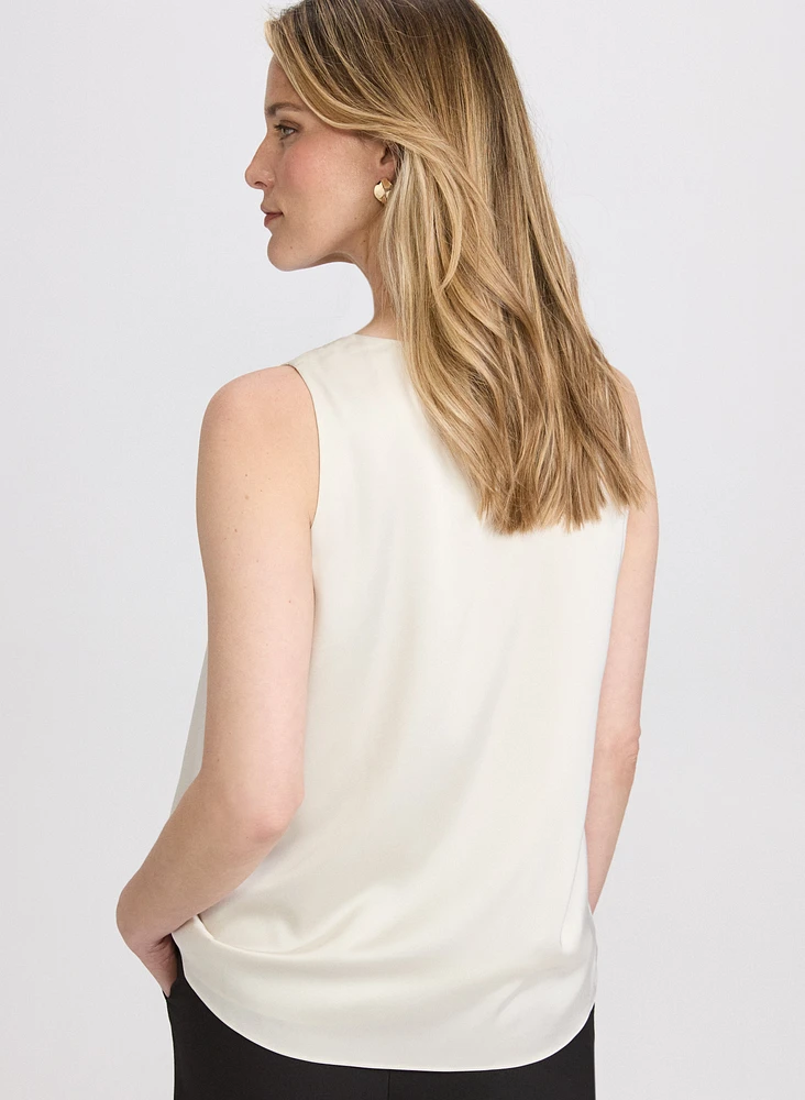 Blouse sans manches en satin