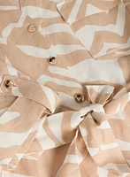 Robe boutonnée en mélange de lin