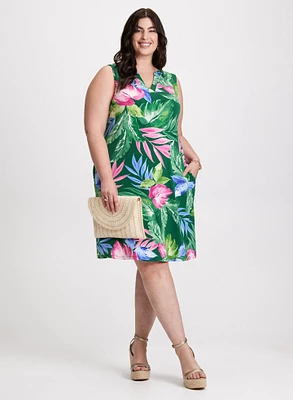 Robe ligne à motif tropical