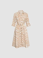 Robe boutonnée en mélange de lin