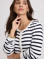Cardigan en tricot rayé