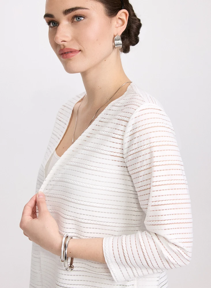 Textured Open Cardigan