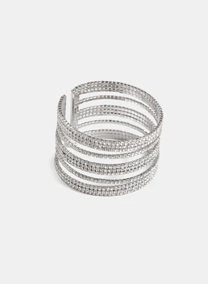 Multi-Row Crystal Cuff Bracelet