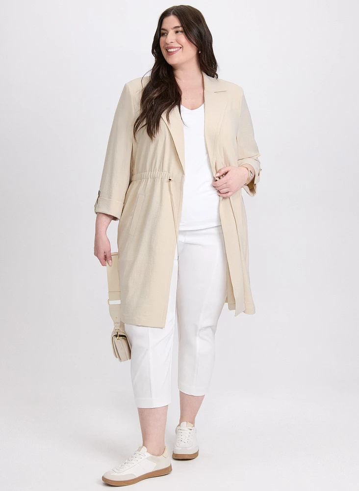 Long Drawstring Waist Jacket