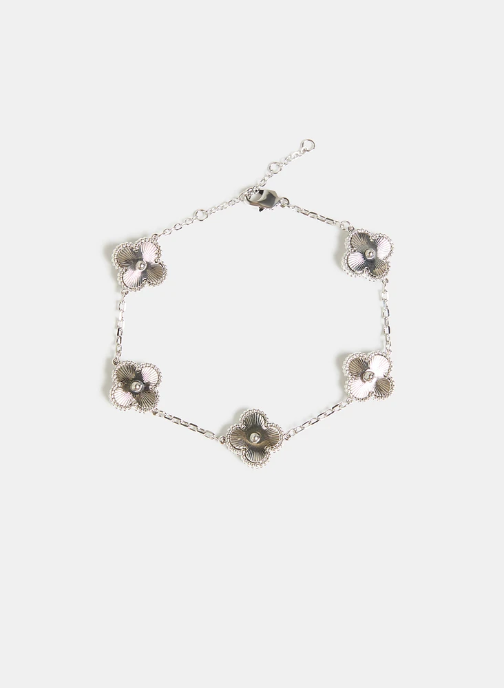 Bracelet à breloques en trèfle