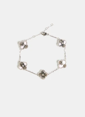 Bracelet à breloques en trèfle