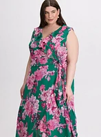 Robe florale à volants en cascade