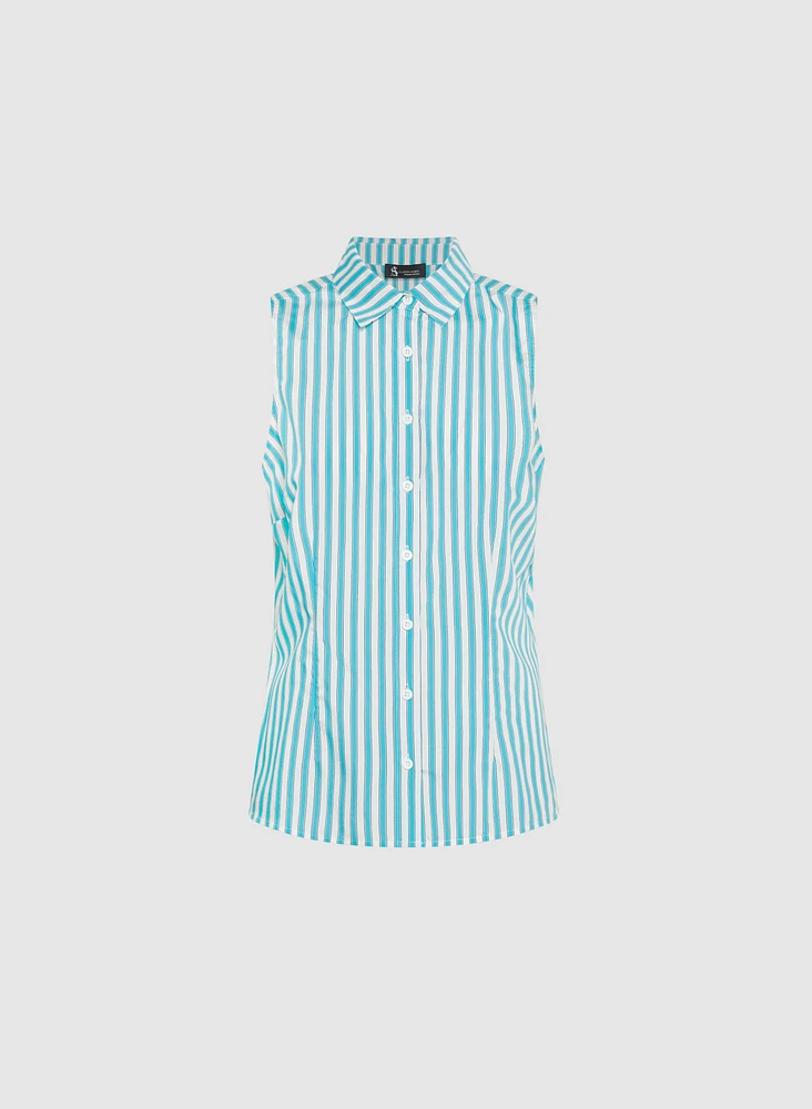 Blouse rayée sans manches
