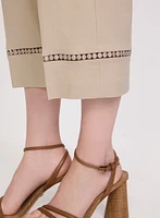 Stretch-Linen Crochet Detail Culottes