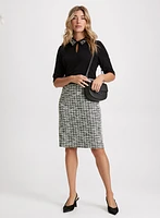 Houndstooth Pencil Skirt