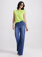 Metallic Button T-Shirt