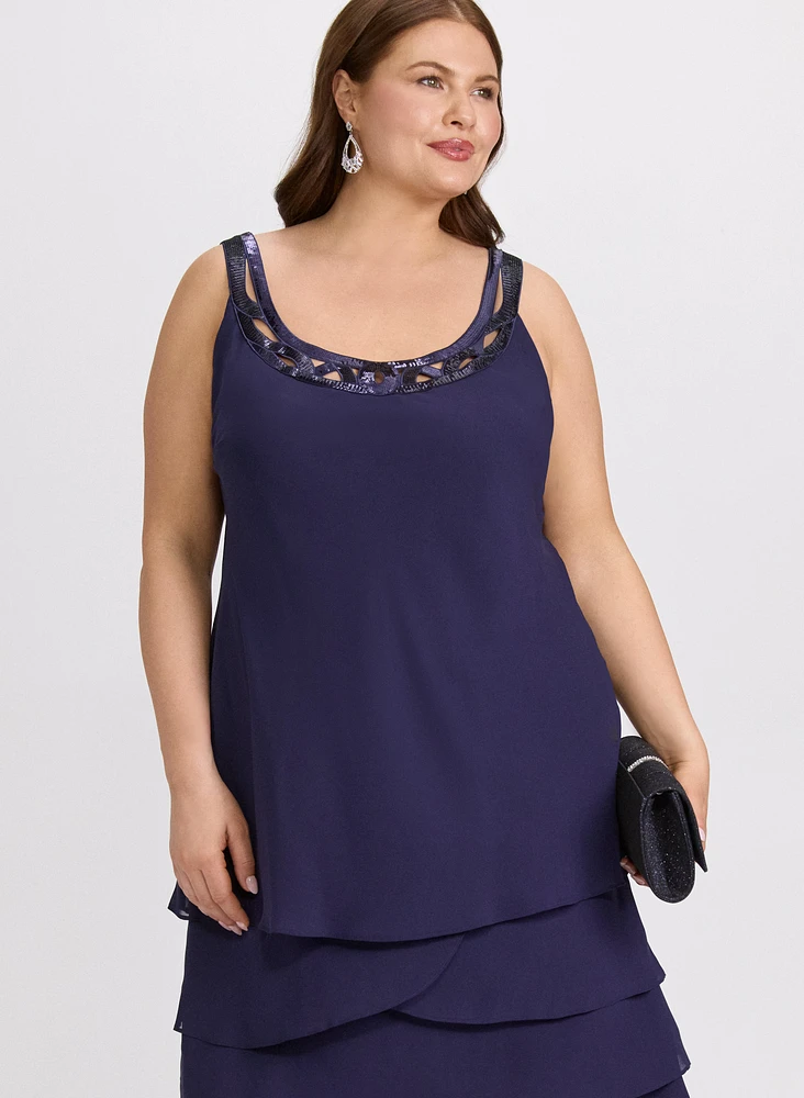 Ensemble à veste et robe en chiffon