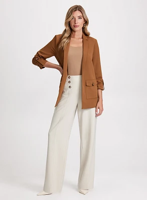 Tab Sleeve Jacket & Wide Leg Pants