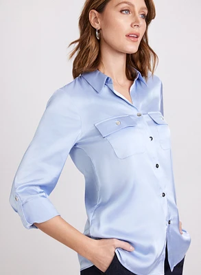 Satin Button Down Blouse