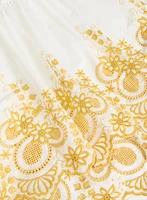 Long Contrasting Embroidery Dress