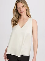 Blouse sans manches en satin