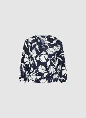 Graphic Floral Print Top