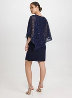 Robe effet cape à paillettes