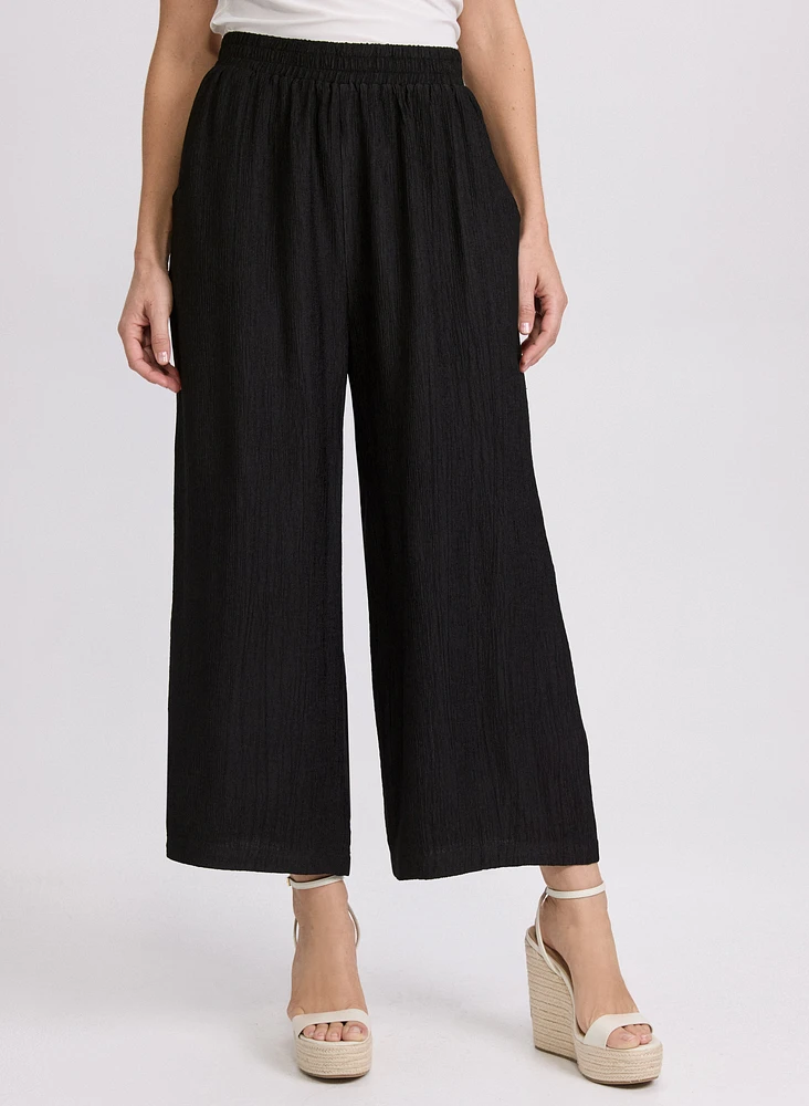 Textured Pull-On Culottes