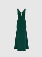 Rhinestone Embellished Maxi Dress