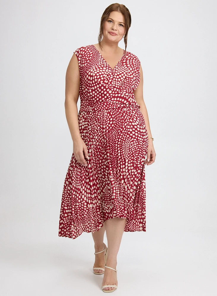 Polka Dot Plissé Dress