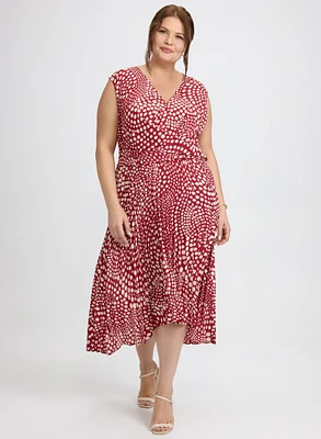 Polka Dot Plissé Dress