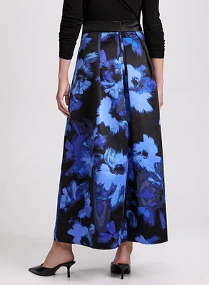 Floral Box Pleat Maxi Skirt