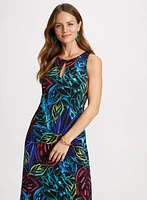 Robe maxi à motif tropical