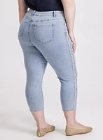 Stone Embellished Straight-Leg Jeans