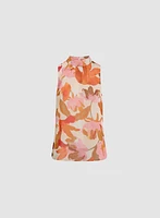 Sleeveless Floral Blouse