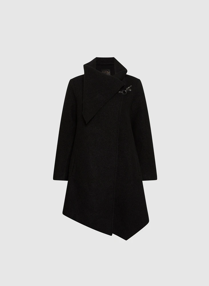 Cowl Neck Wool Coat