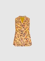 Sleeveless Leopard Print Blouse