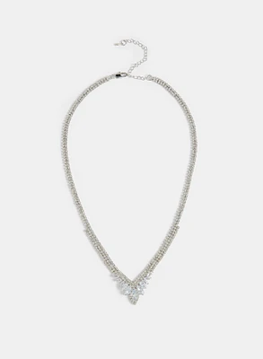 V-Shaped Crystal Necklace