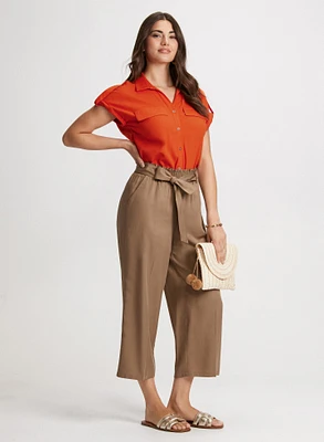 Button Down Blouse & Belted Pants