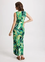 Robe maxi à imprimé tropical