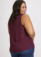 Sleeveless V-Neck Blouse