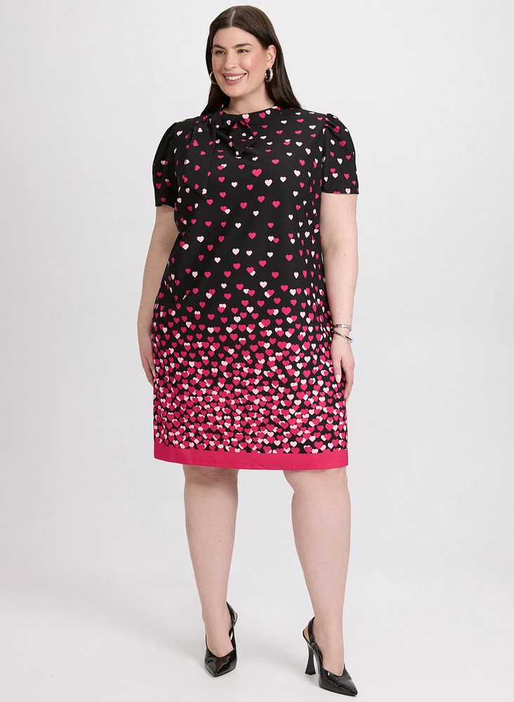 Robe à motif coeurs en cascade
