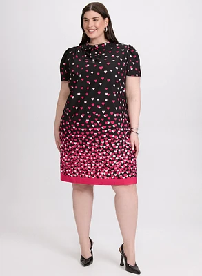 Robe à motif coeurs en cascade