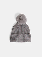 Tuque en laine à pailettes et pompon