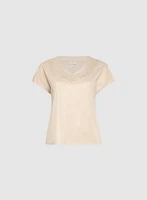 Tonal Rhinestone Embellished T-Shirt