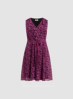 Robe florale à volants avants